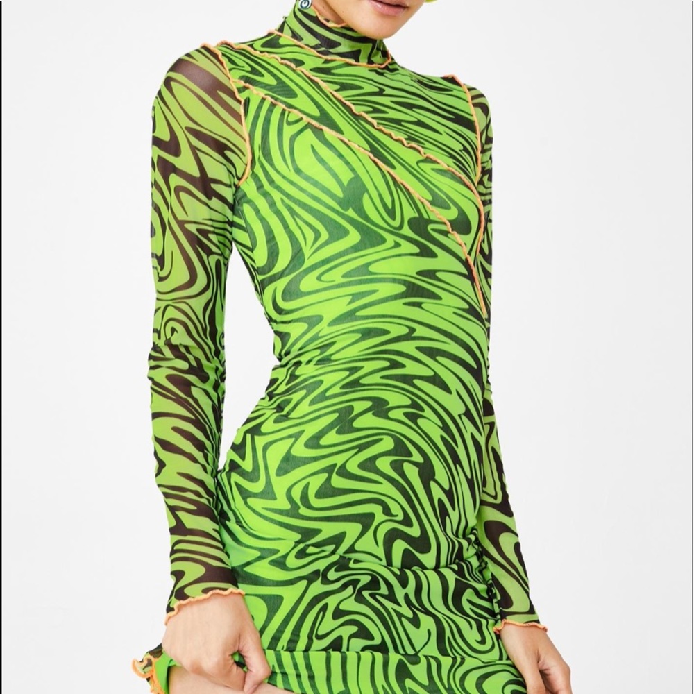 Jaded London Electric Green Mini Dress